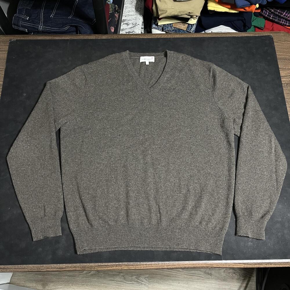 Neiman Marcus Cloud Cashmere Sweater Mens XL Brown V Neck 100% Cashmere Knit